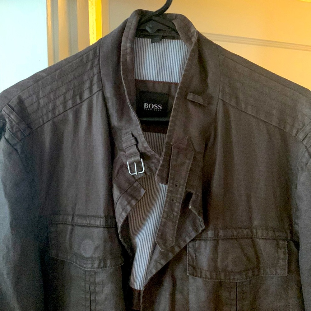 Hugo Boss Wax Stylish Coat Brown / Steel Large